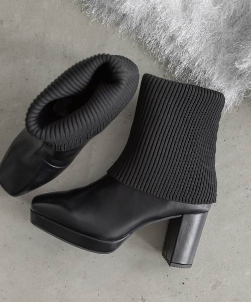 2WAY ニットカバーショートブーツ