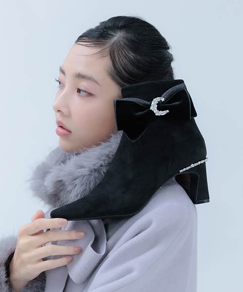 【Holiday Collection】2WAY スタームーンリボンショートブーツ