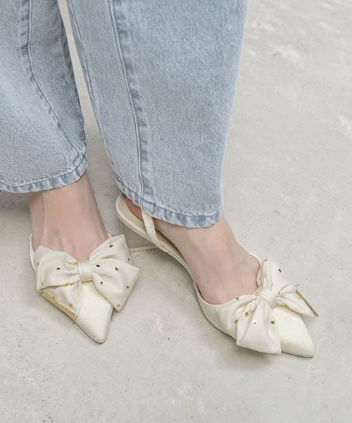 【Heart Collection】ハートスパンコールアンクルストラップパンプス