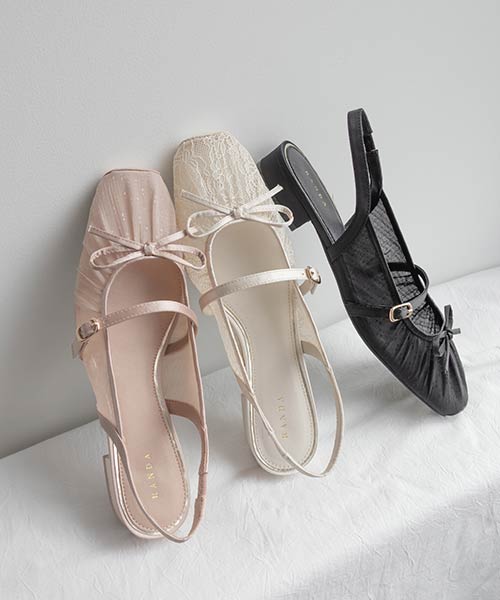 【26SS】シアーギャザーバックストラップパンプス