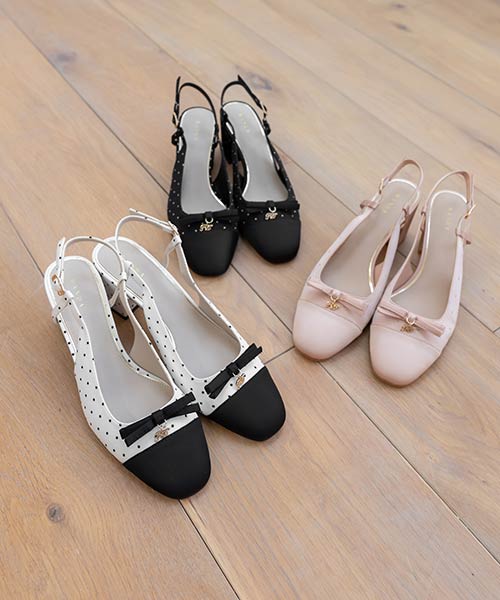 【26SS】ミニリボンバックストラップパンプス