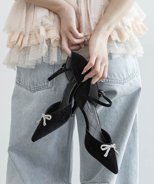 【Ribbon Collection】リボンパーツセパレートパンプス