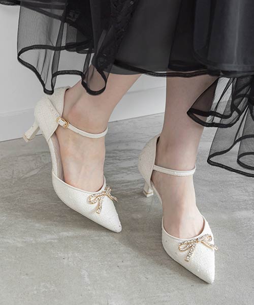 【Ribbon Collection】リボンパーツセパレートパンプス