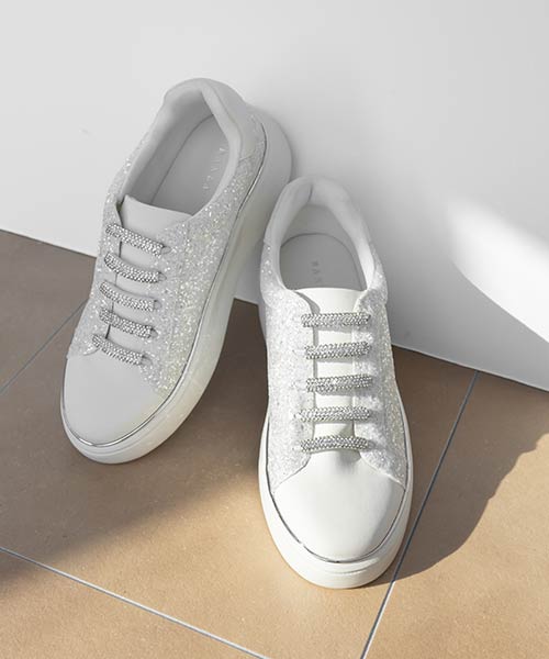 ビジューパーツグリッタースニーカー