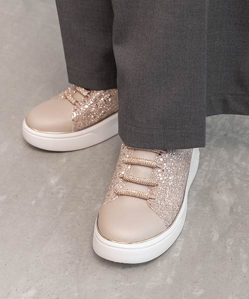 ビジューパーツグリッタースニーカー