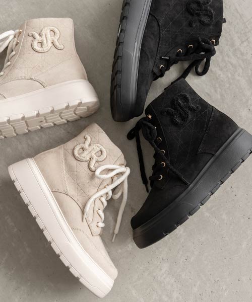 キルティングデザインハイカットスニーカー