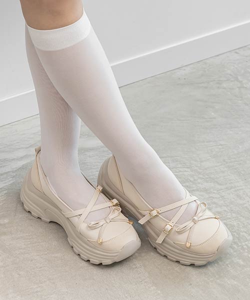 ボリュームソールトゥシューズライクスニーカー