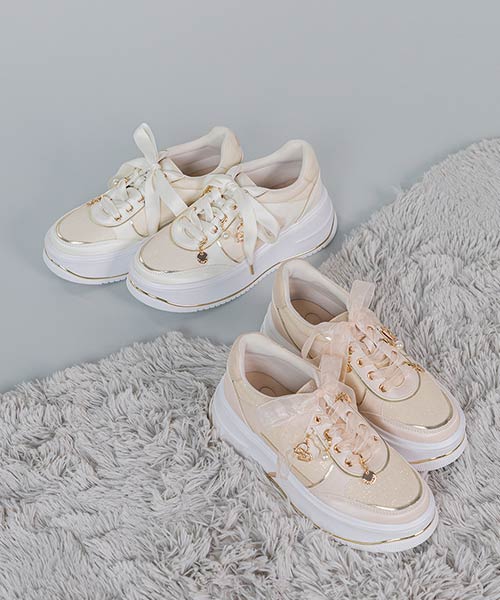 【Heart Collection】2WAY ハートチャームボリュームスニーカー