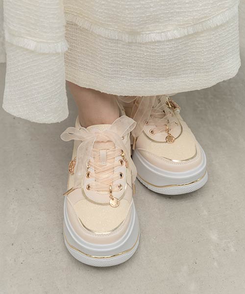 【Heart Collection】2WAY ハートチャームボリュームスニーカー