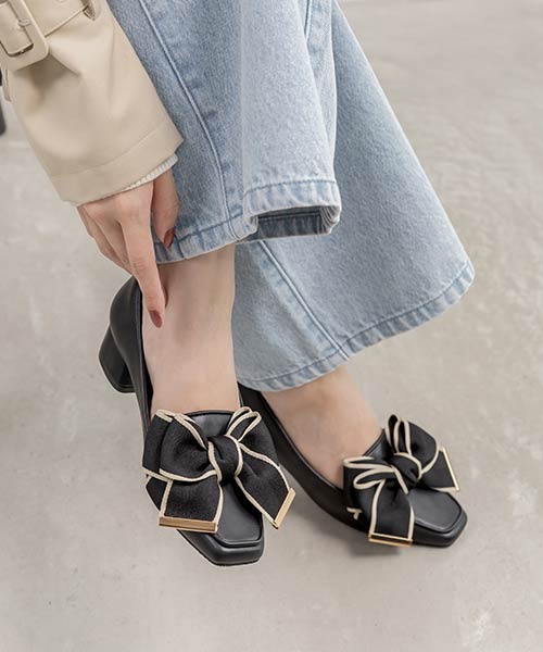 【26SS】ビッグリボンデザインローファー