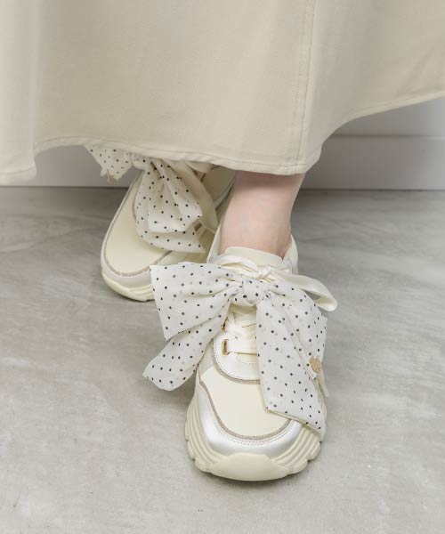 2WAY スカーフリボンボリュームスニーカー