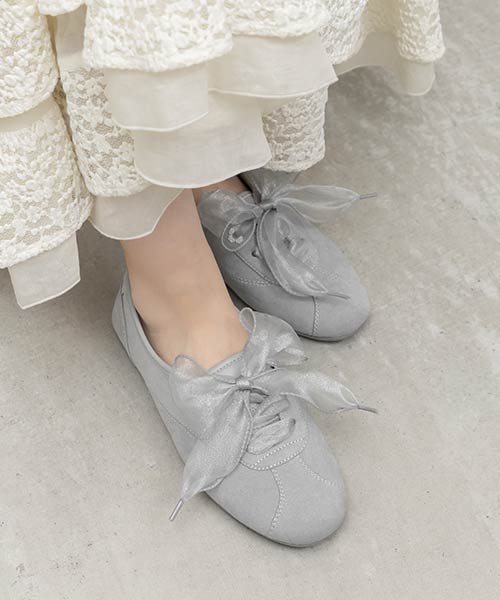 2WAY オーガンジーリボンフラットスニーカー