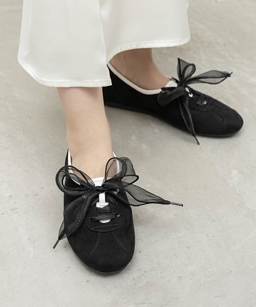 2WAY オーガンジーリボンフラットスニーカー
