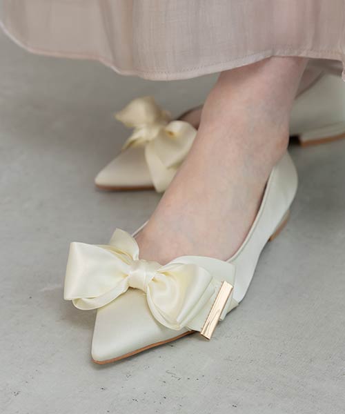 【SALE】リボンデザインフラットシューズ