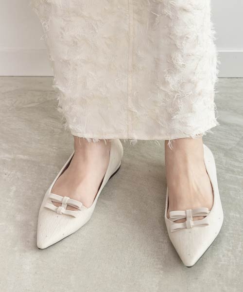 ミニリボンフラットパンプス