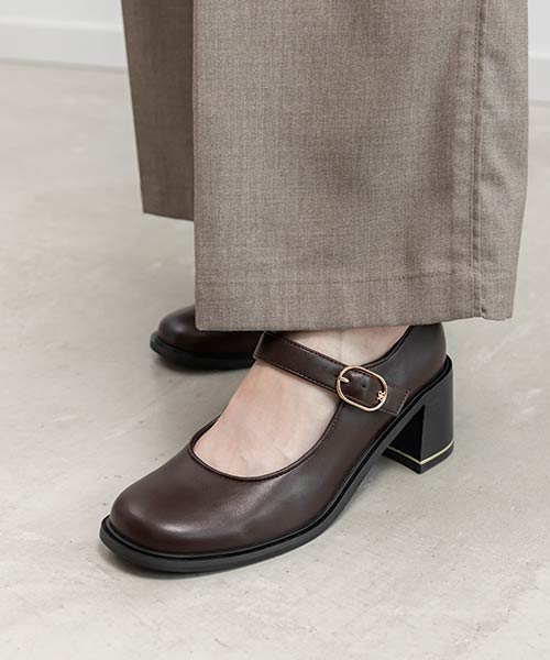 ヒールアップメリージェーンパンプス