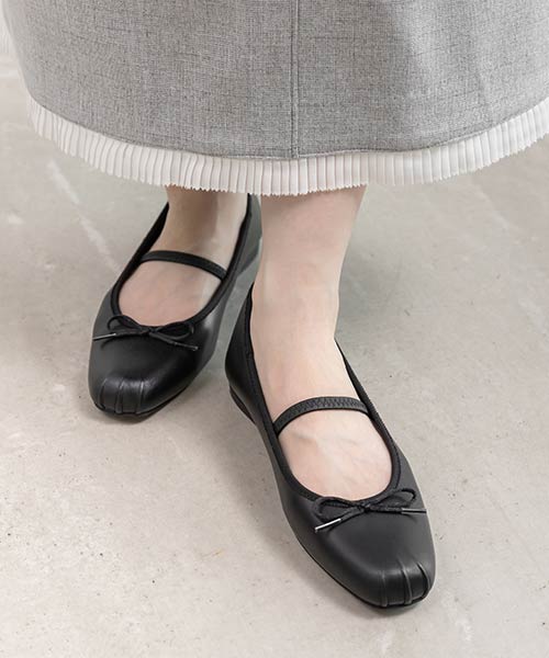 ギャザーデザインバレエシューズ