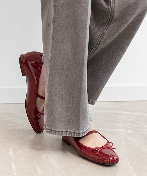 ギャザーデザインバレエシューズ