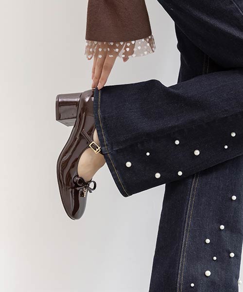 モノグラムパーツメリージェーンパンプス