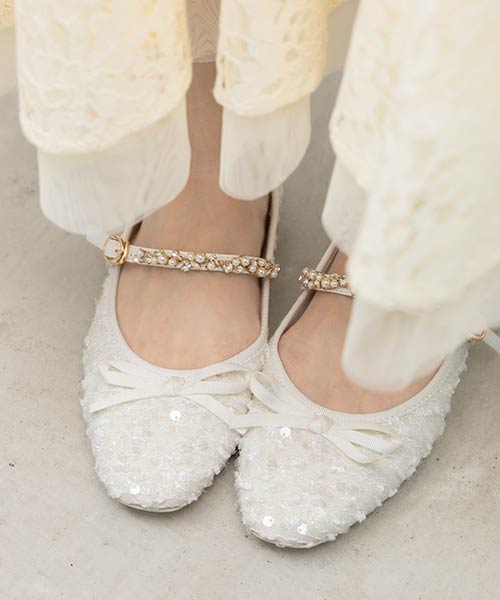 【26SS】ビジューストラップバレエシューズ