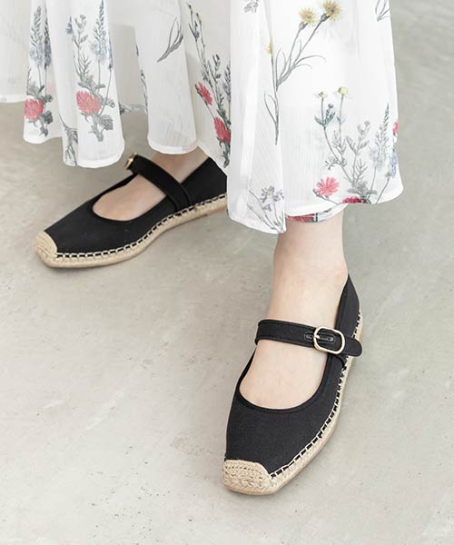 エスパドリーユライクメリージェーンパンプス