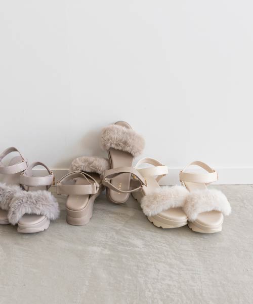 【SALE】2WAY ファーベルトスポーツサンダル