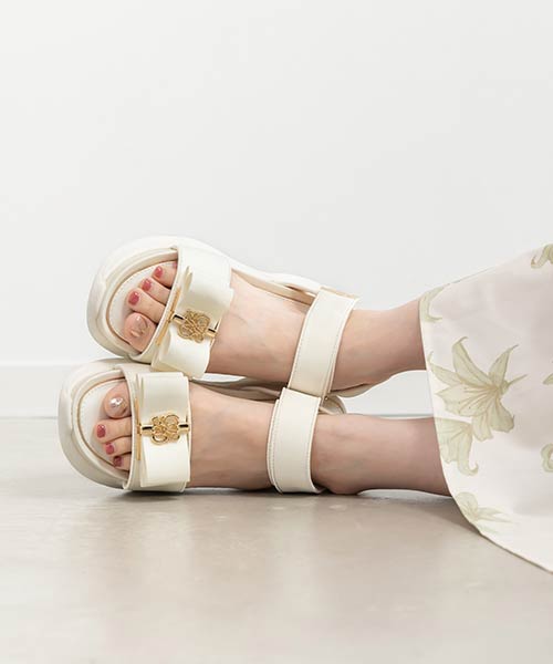 モノグラムリボンスポーツサンダル