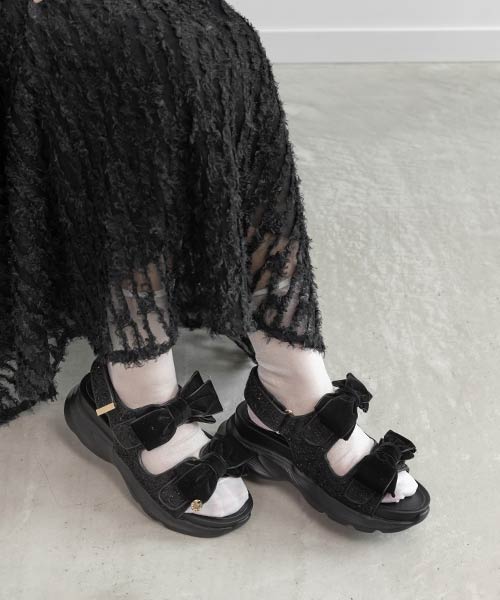 ベロアリボンスポーツサンダル
