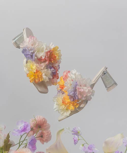 【LUXURY ITEM】フラワーブーケミュールサンダル