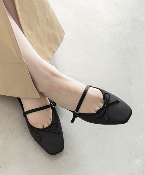 バレエシューズライクミュールパンプス