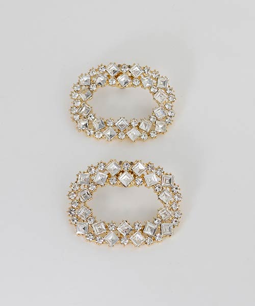 ビジューオーバルシューズクリップ